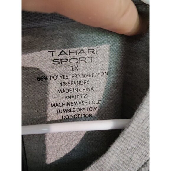 Tahari Sport Light Gray Women's Soft Relaxed Pullover Sweatshirt 1X - Picture 5 of 5